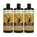 Dr. Woods Almond Liquid Castile Soap - Natural Moisturizing Body & Hand Wash, 3 Pack, 32 Fl Oz