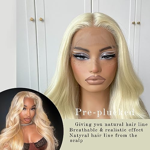 613 Blonde T Part Lace Front Wig - 13x4.5 Transparent HD Synthetic Body Wave with Natural Hairline