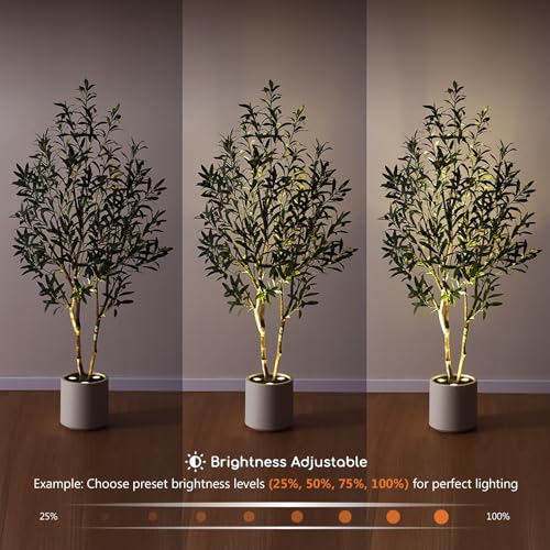 5ft Olive Tree Artificial Indoor with Remote LED Spotlights - VeriNatural