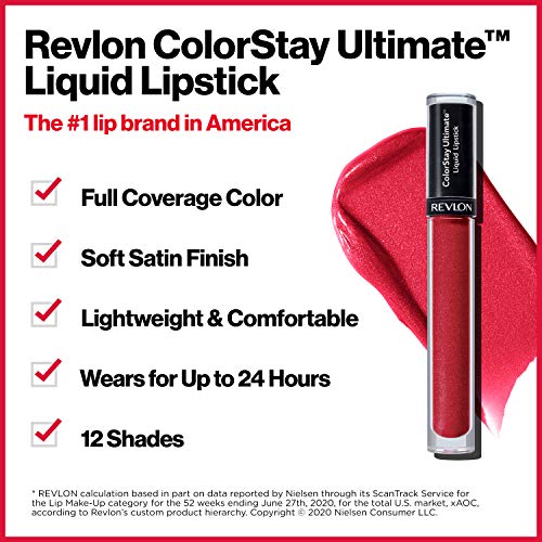 Revlon ColorStay Ultimate Liquid Lipstick - Iconic Iris, 24H Longwear, Satin Finish, Pack of 3