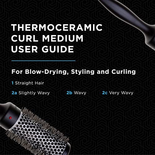 Denman Thermo Ceramic Hourglass Hot Curl Brush - Medium, Gray, For Styling & Volume