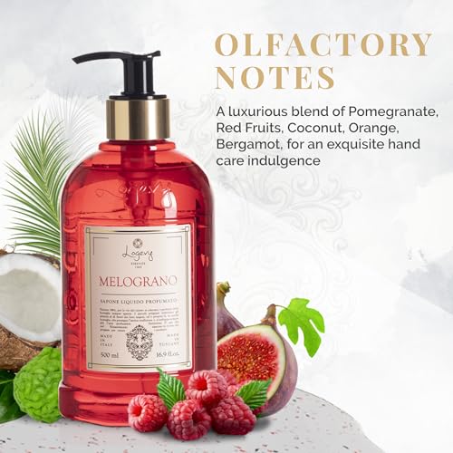 Logevy Melograno Liquid Hand Soap ? Invigorating Fragrance Made from the Best Skin-Friendly Ingredients Rich in Nutritional Properties for Hydrating and Soothing Action ? 500ml