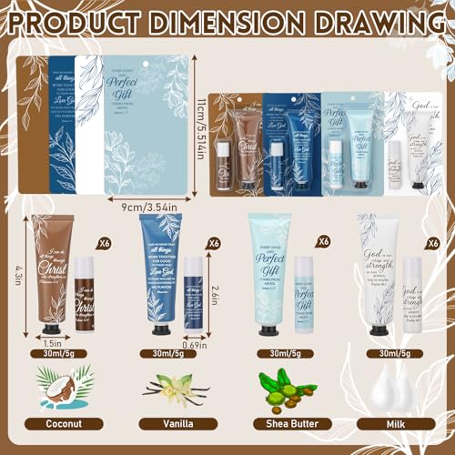 Christian Hand Cream & Lip Balm Set Bright Color - 24 Packs Christian Gift