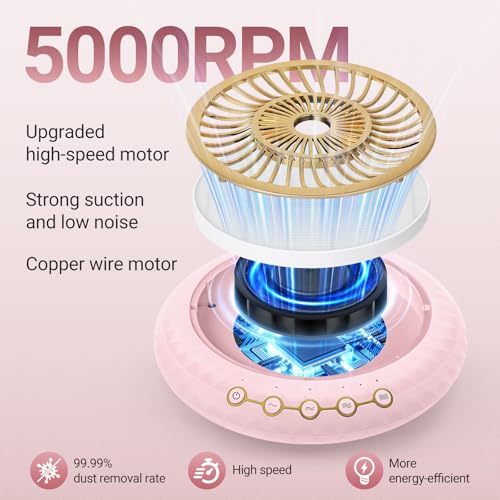 YLYYCC Pink Professional Nail Dust Collector Quiet for Home & Salon Use