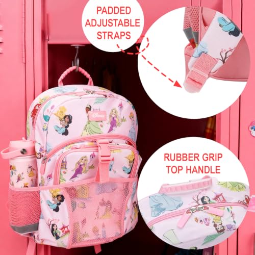 Princess Pink AOP Character 16-Inch Backpack & Lunch Box Set with Stainless Steel Water Bottle