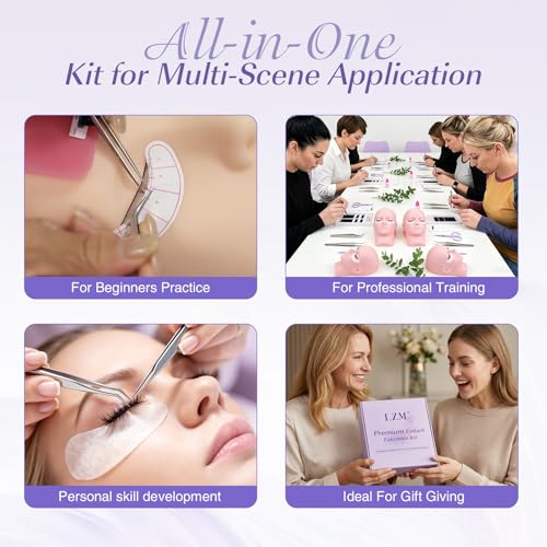 Purple Professional Eyelash Extension Starter Kit for Beginners | LZM