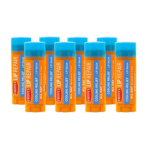 Cooling Relief Lip Balm - Pack of 8, Hydrating Lip Moisturizer with Menthol