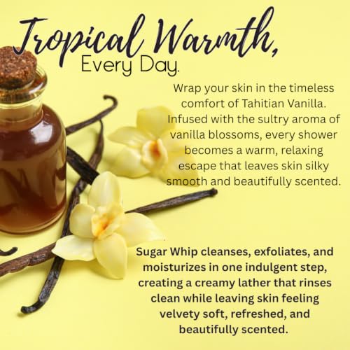 Tahitian Vanilla Sugar Scrub - 10 oz Natural Exfoliating Body & Face Treatment