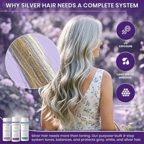 Robin Norwood's Sensationally Silver 3-Step Gray Hair Care Gift Set - Brightening & UV Protecting