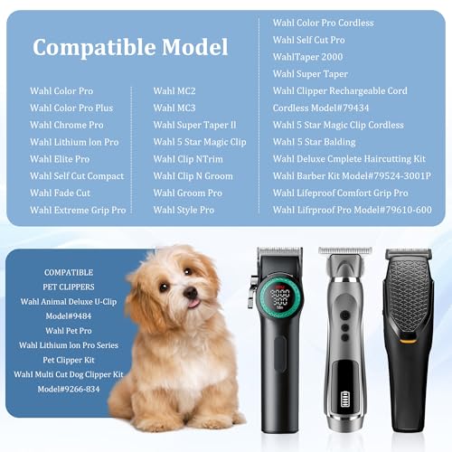 Clipper Guards Set, 4 Pack 1.25", 1.5", 1.75", 2" Compatible with Most Wahl Clippers, Black Replacement Guides