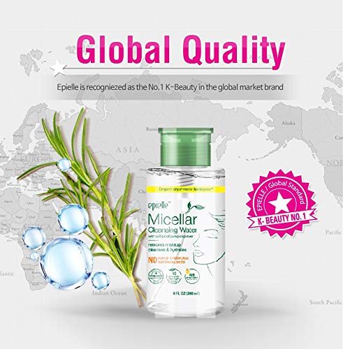 Epielle Micellar Cleansing Water 2-Pack | Gentle Makeup Remover for All Skin Types, 8 Fl Oz Each