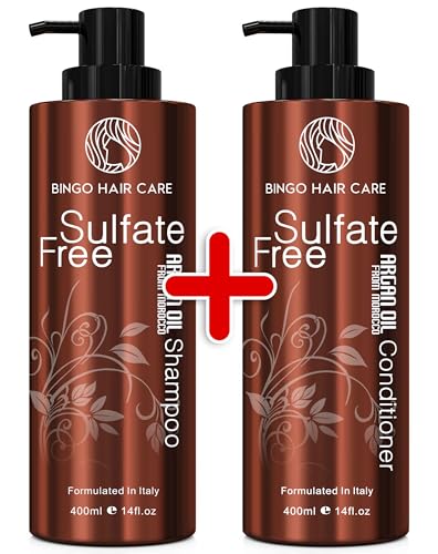Moroccan Argan Oil Shampoo & Conditioner Set - Natural, Sulfate-Free Hair Care for All Hair Types