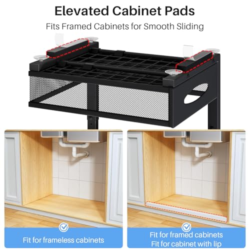 Black 2-Pack Under Sink Organizer with 2-Tier Pull-Out Shelves for Kitchen & Bathroom