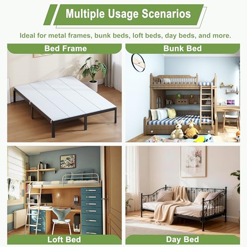 Twin Bunkie Board Support - White High-Density Mattress Foundation