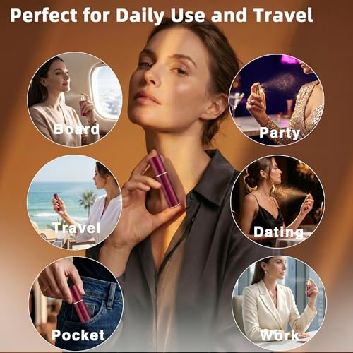 Refillable Perfume Atomizer Set - Leak-Proof Travel Spray with 3 Colors