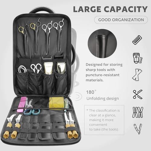 AUROTIER Insulated Hairdresser Backpack with Water-Resistant Compartments - Grey