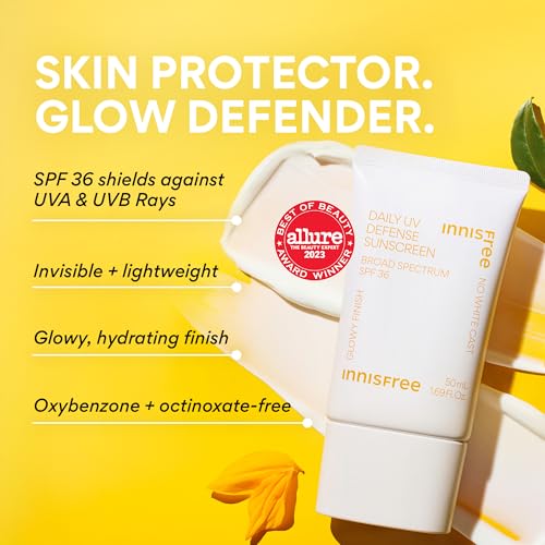 Innisfree Daily UV Defense SPF 36 ? Korean Face Sunscreen, Invisible Finish, Broad Spectrum, No White Cast, Lightweight, Hydrating, Available in Gift Sets