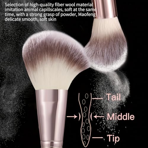 KUORYZAL Brown Makeup Brushes Set 63Pcs with Case - Professional Synthetic Face & Eye Brush Kit (5123K)