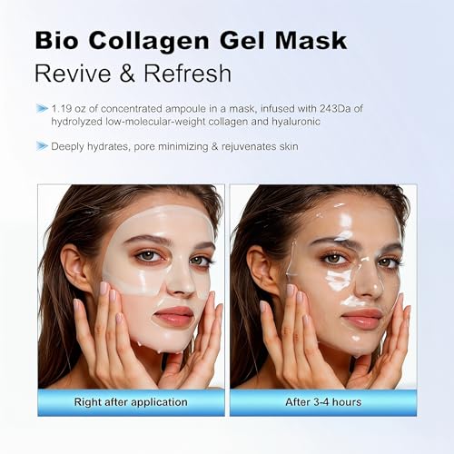 Hydrogel Sleeping Mask with Collagen & Hyaluronic Acid - Deep Hydration & Glow - 5 Pack