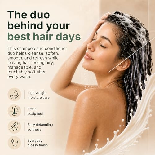 Herbishh Goat Milk Hair Care Set for Dry & Frizzy Hair - Shampoo & Conditioner Duo