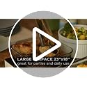 Chefman Stainless Warming Tray with Adjustable Temperature 21x16 Inches, Glass Top for Buffets & Events