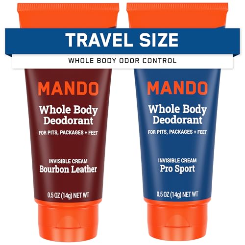 Men's Deodorant Cream Bourbon Leather 3 oz Tube - 2 Pack, Odor Control