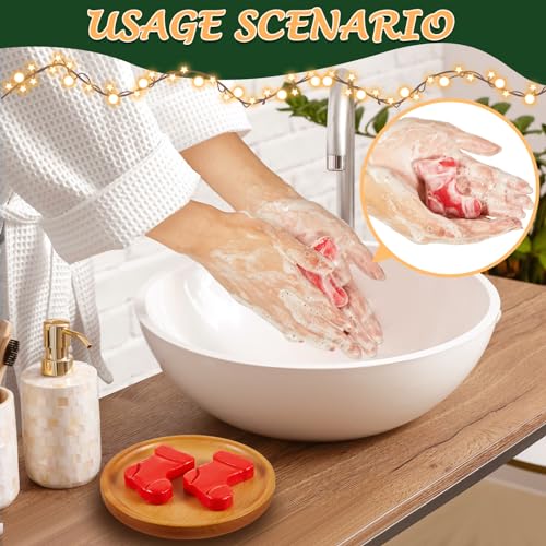 Maxcheck 50 Sets Christmas Bar Soap Gift Set Christmas Handmade Soaps Tree Socks Gingerbread Snowflakes Body Soaps with Exquisite Box Christmas Stocking Stuffers Gifts for Guests (Christmas Socks)
