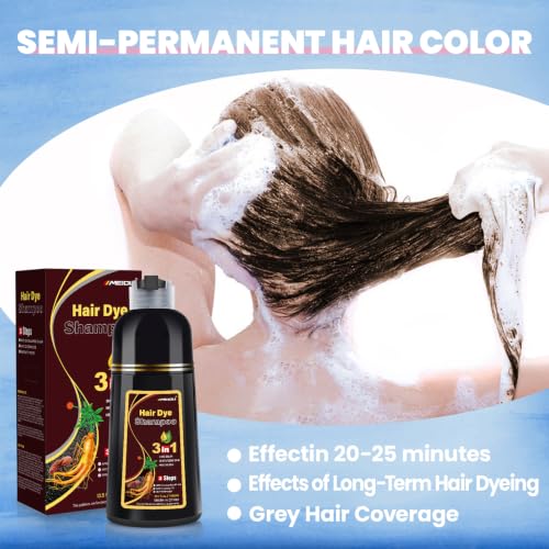 Brown Hair Dye Shampoo 3-in-1 Gray Coverage - IIIMEIDU