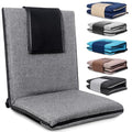 FASTMOMENT Foldable Floor Chair with Back Support & Adjustable Positions, Grey & Black