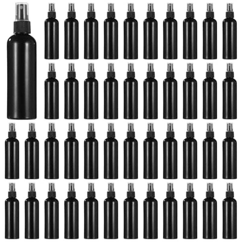 48 Pcs 4 oz Plastic Spray Bottles - 120 ML Travel Size, Fine Mist Sprayers, Ideal for Perfumes, Cosmetics, Cleaning Solutions, and More, Black