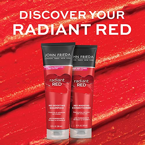 John Frieda Radiant Red, Boosting Shampoo, Enhances and Protects Red Tones with Pomegranate Extract and Vitamin E for Natural or Color-Treated Red Hair, 8.3 Oz (Pack of 2)