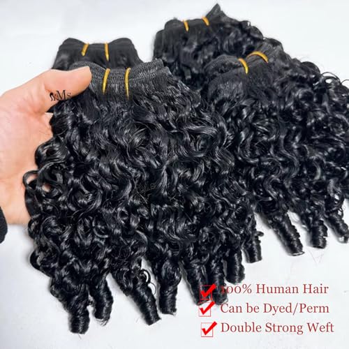 YMS 26 Inch Natural Black Burmese Curly Human Hair Bundles - Unprocessed 16A Remy Hair Extension