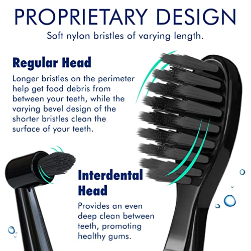 Sonic-FX Solo Electric Toothbrush 3 Pack with Auto-Timer & 2 Brush Heads - Black
