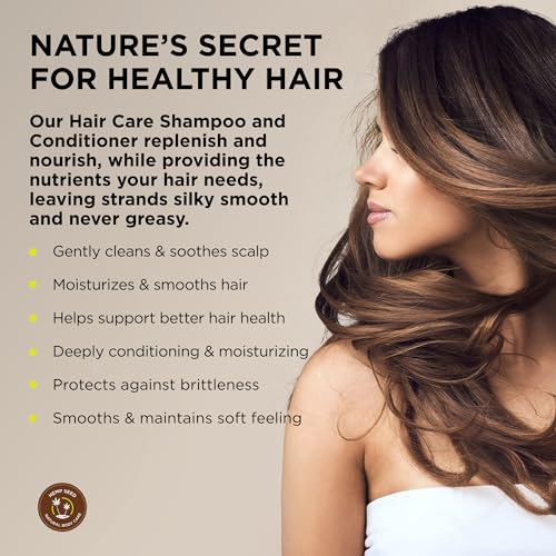 Hemp Seed Hair Care Shampoo & Conditioner Set - Nag Champa Scent - 8 oz Each - Vegan & Cruelty-Free