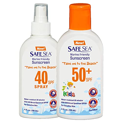 Kids SPF 40 & 50 Jellyfish & Sea Lice Protective Sunscreen Spray Double Pack