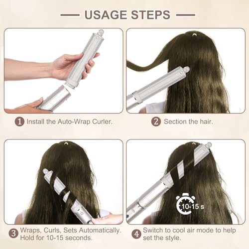 40mm Hair Curling Barrel Attachment for Shark FlexStyle HD400 Series, Auto-Wrap, Bouncy Curls & Waves