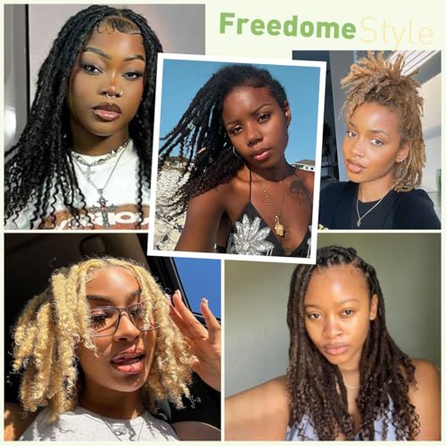 Pouwney 10 Inch Interlocking Human Hair Dreadlock Extensions Curly Ends - 20 Strands #27