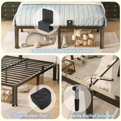 Yitong Angel Full Size Bed Frame 14 Inch Platform Metal Support No Box Spring