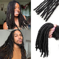 12 Inch Human Hair Dreadlock Extensions - 30 Strands #1B 0.6cm Interlocking Locs - Natural Black - Handmade Permanent Dreads (Variation #1B / 12 Inch-30s-0.6cm)