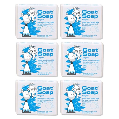 Goat Milk Soap Bar - Original Scent, 6 x 100g Pack for Sensitive Skin