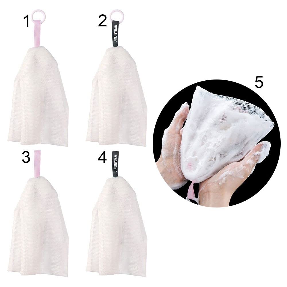 10Pcs Soap Foaming Net, Bath Washing Tools Massager Foaming Net Soft Brush Bubble Helper Mesh Nets Soap for Skin Care and Face Wash(2)