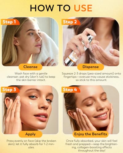 Vitamin C Serum for Mature Skin 1.7 Fl Oz - Hydrating Anti-Aging Face Serum with Hyaluronic Acid & Dark Spot Remover - Variation of THIS listing