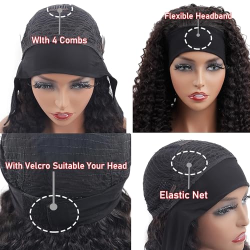Coshgirl KC Natural Color 20 Inch Kinky Curly Headband Wig 150% Density Human Hair