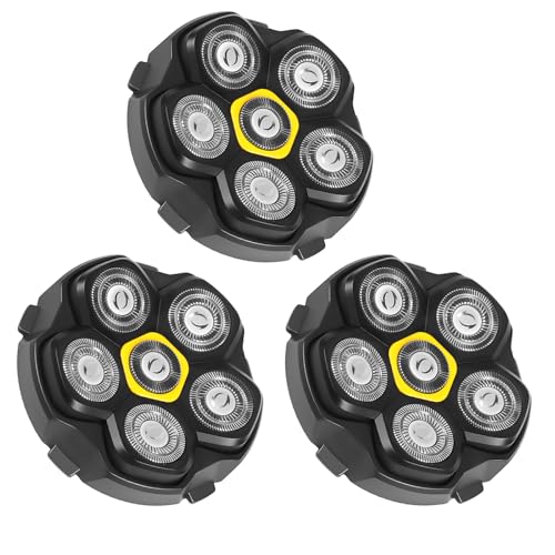 Magnetic 6D Shaver Replacement Heads ? Universal Compatible with Kensen,DOAO,NIWUIO,Ufree,Solimpia & Most Most 6D Magnetic Electric Shavers for Bald Men & Face Shaving (3-Pack)