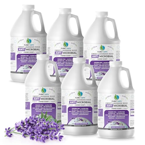 Deep Cleansing Hand Soap Refill Pack of 6 - Sweet Lavender Scent - Gentle Moisturizing Liquid Hand Soap for Kitchen & Bathroom