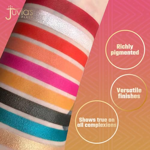 Juvia's Place Festival Eyeshadow Palette - Bold Coral, Glitter & Neutral Shades