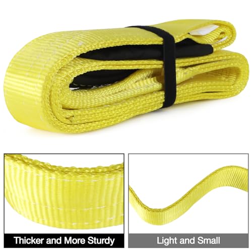 Lift Sling Straps,3" x 10' 2-Ply Heavy Duty Flat Eye Lift Sling,Flat Eye Polyester Lifting Straps Not Nylon Tree Saver Recovery Strap Web Rigging Securing Moving Tow Hoisting Gear Strap 18000lb