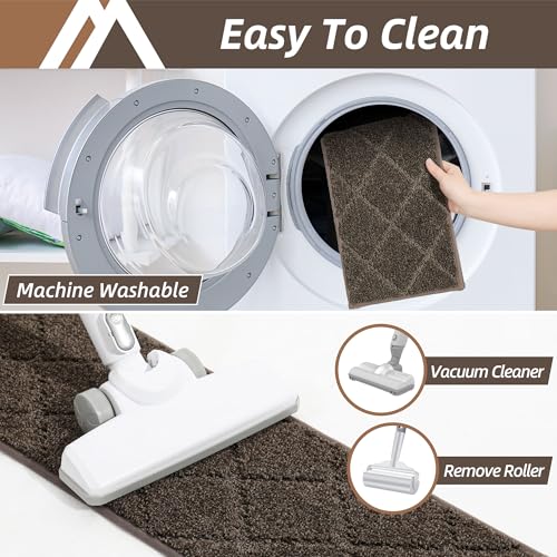 Brown Edging Stair Treads Non-Slip Carpet Mat 28x9in 15pcs - COSY HOMEER