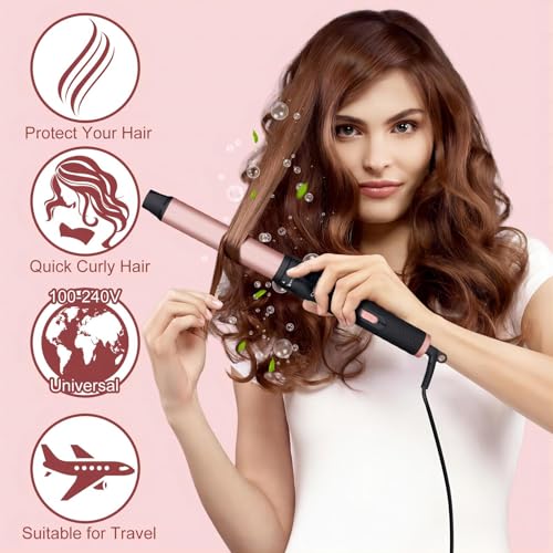 3-in-1 Curling Wand Set for Hair Styling - Detachable Barrels, Fast Heating, Travel Friendly