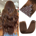 Clip in Hair Extensions 20 Inch Real Human Hair - Chocolate Brown, 7pcs